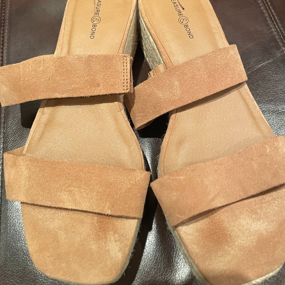 Women's Treasure & Bond Fatima Platform Slide Sandal, Size 8.5 M - Tan
